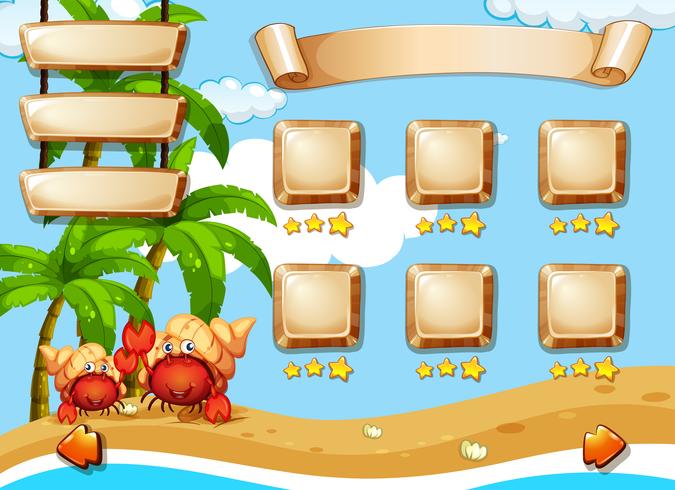 Summer beach game template vector