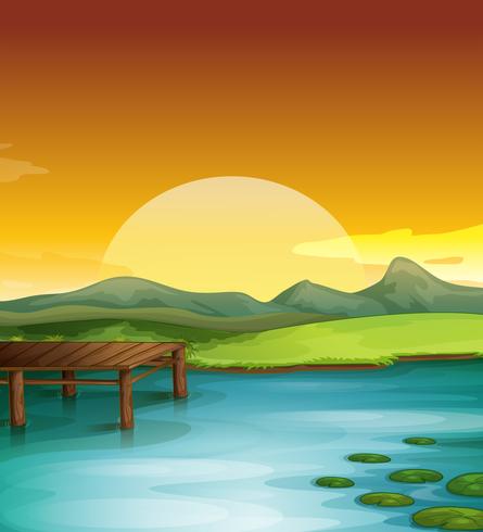Sunny landscape vector