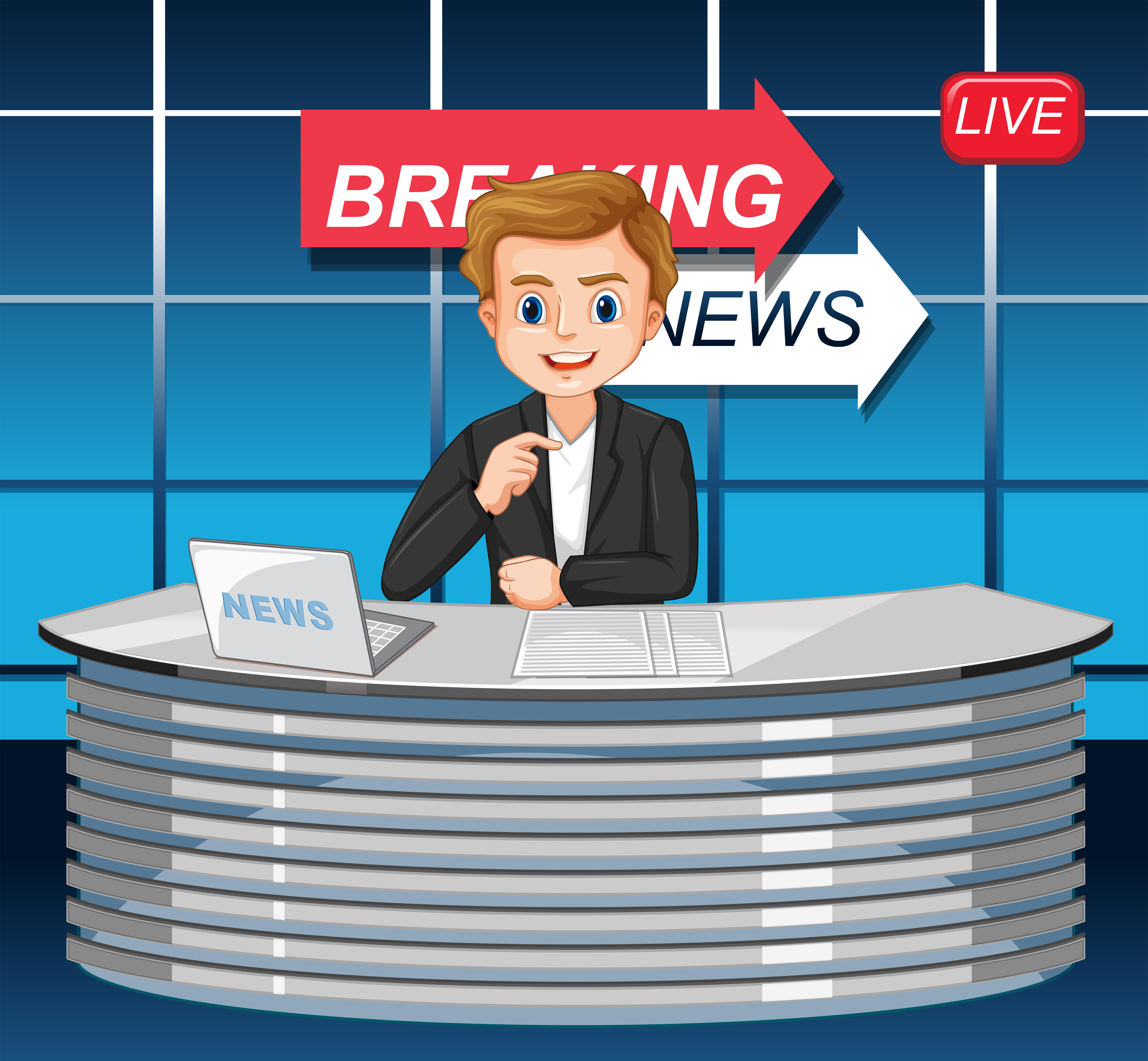 A male news reporters 519639 Vector Art at Vecteezy