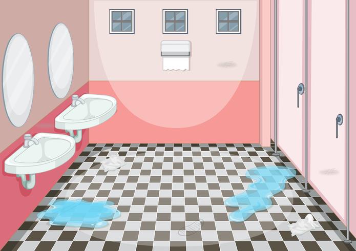 Interior design of female toilet vector