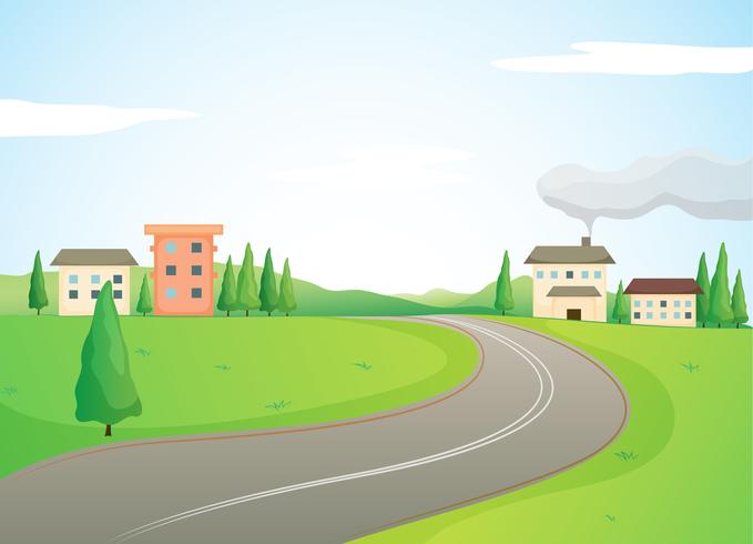 buildings and road vector