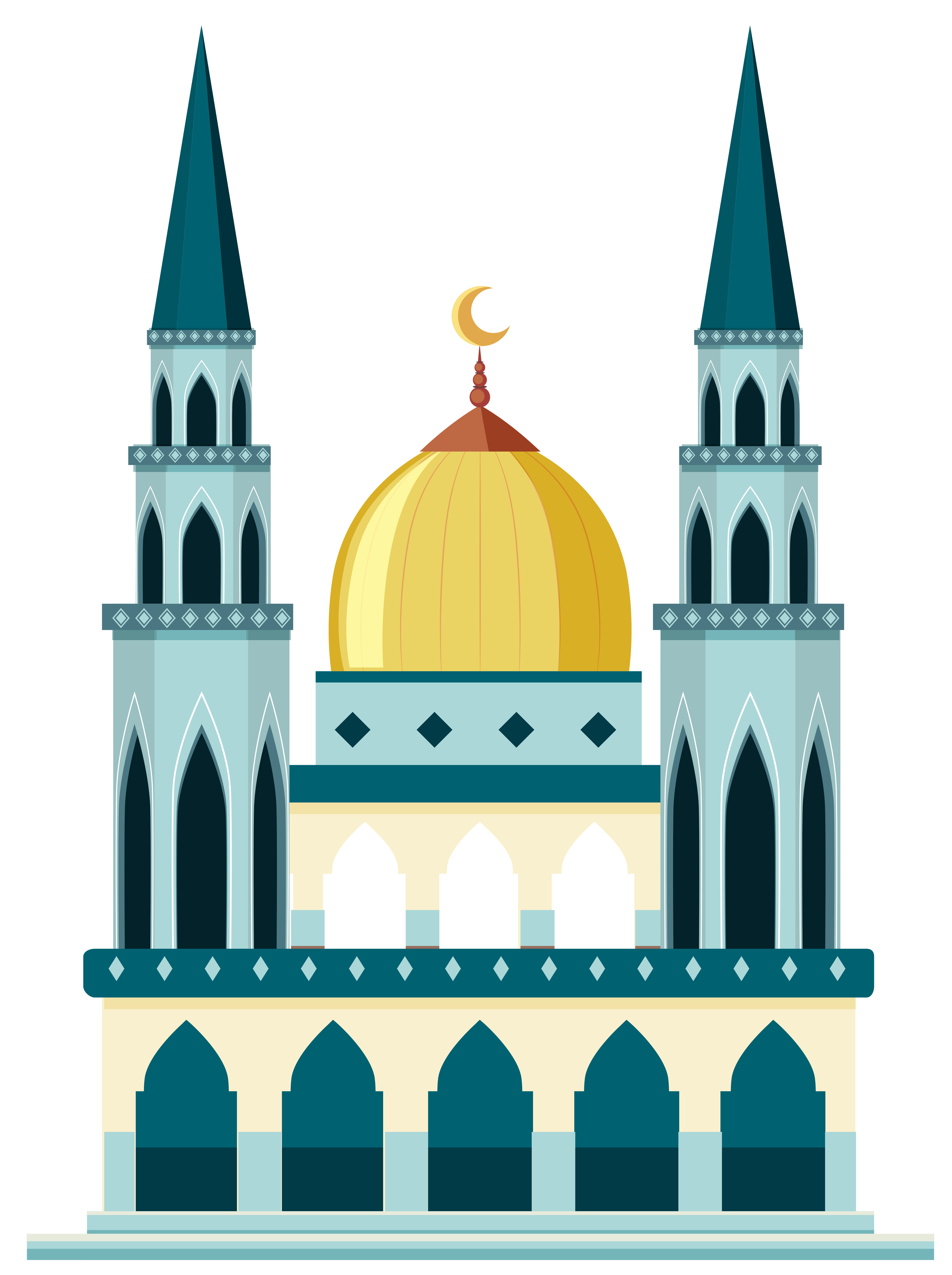 A beautiful mosque  on white background 519688 Vector  Art 