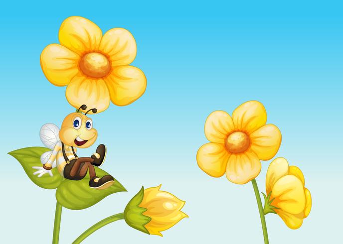 Bee on a flower vector