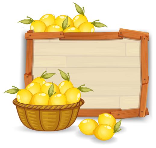 Lemon on wooden board vector