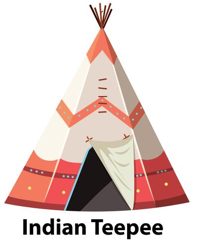 Tipi indio tradicional sobre fondo blanco vector