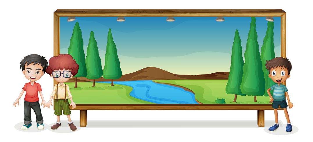 boys and board vector