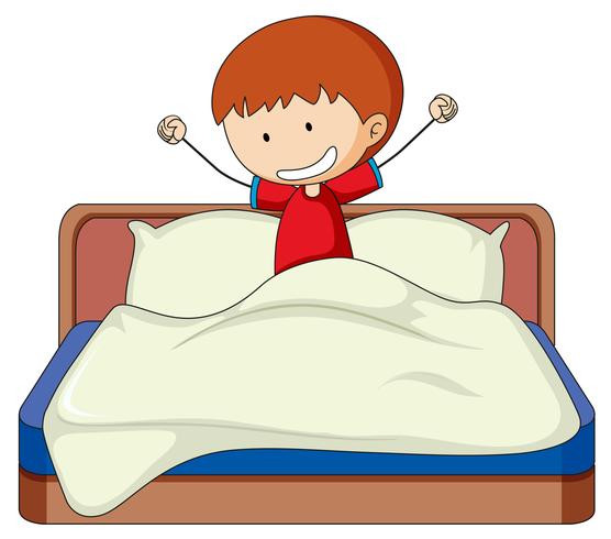 Doodle boy in bed vector