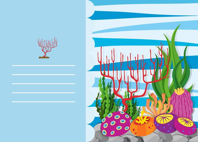 Paper design with coral reef vector