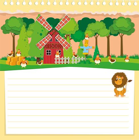 Paper design with farm theme vector