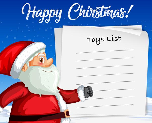 Santa claus on blank paper template vector