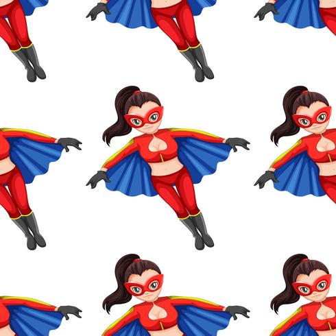 Woman super hero seamless pattern vector