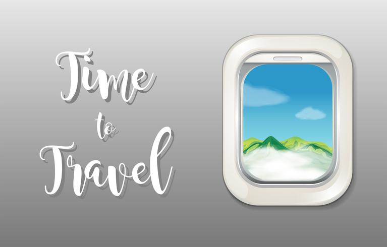 Outside view from plane window vector