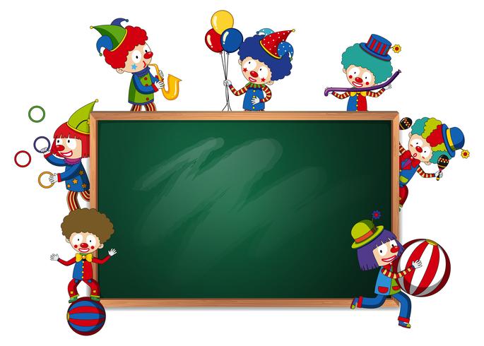 Blackboard banner circus theme vector