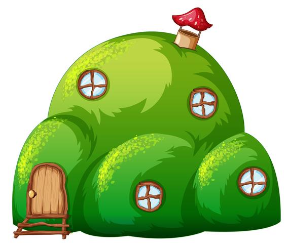 A green hill fairy tale house vector