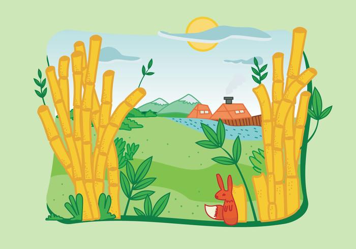 Vector de paisaje de bambu