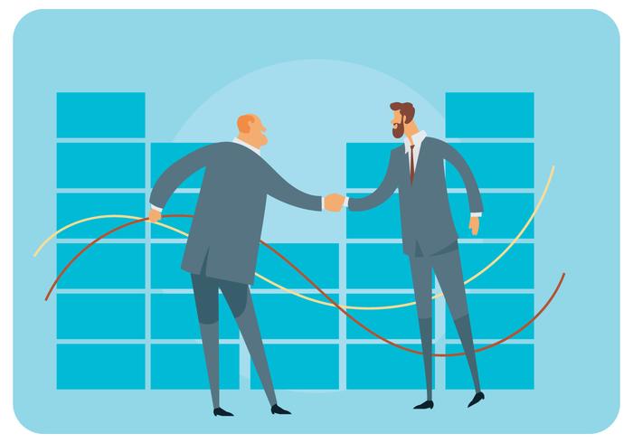 Two Businessmans Hand Shaking Vector