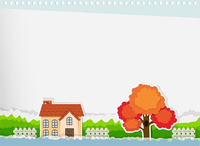 Border design with a house vector