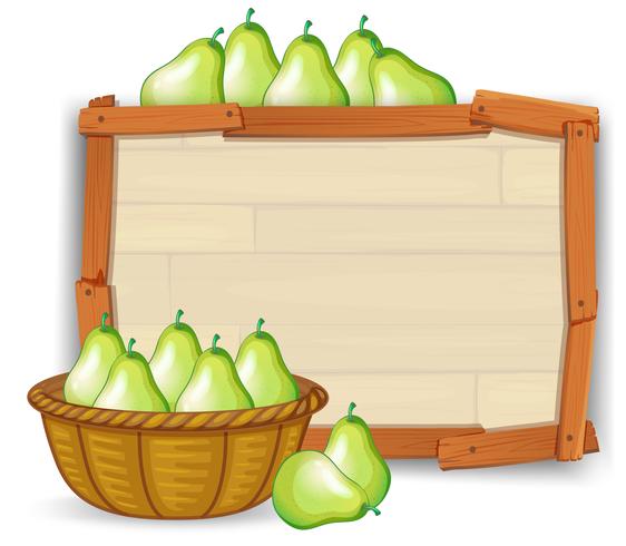 Pear in empty banner vector