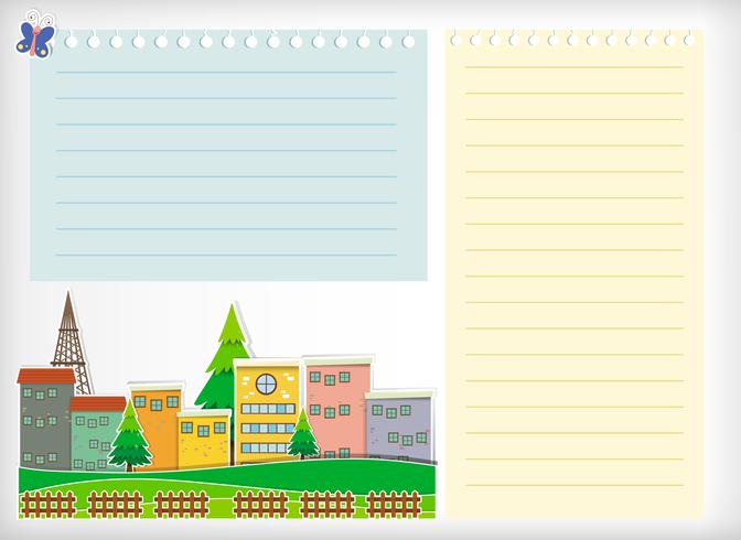 Paper design with buildings vector