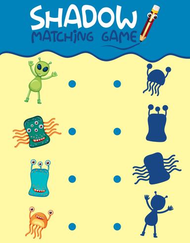 Matching monster shadow game vector