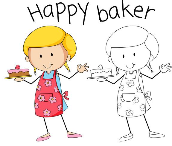 Un personaje panadero feliz. vector