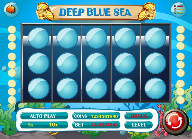 Game template with underwater background vector