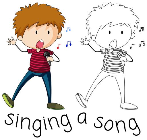 Doodle cantando una canción vector