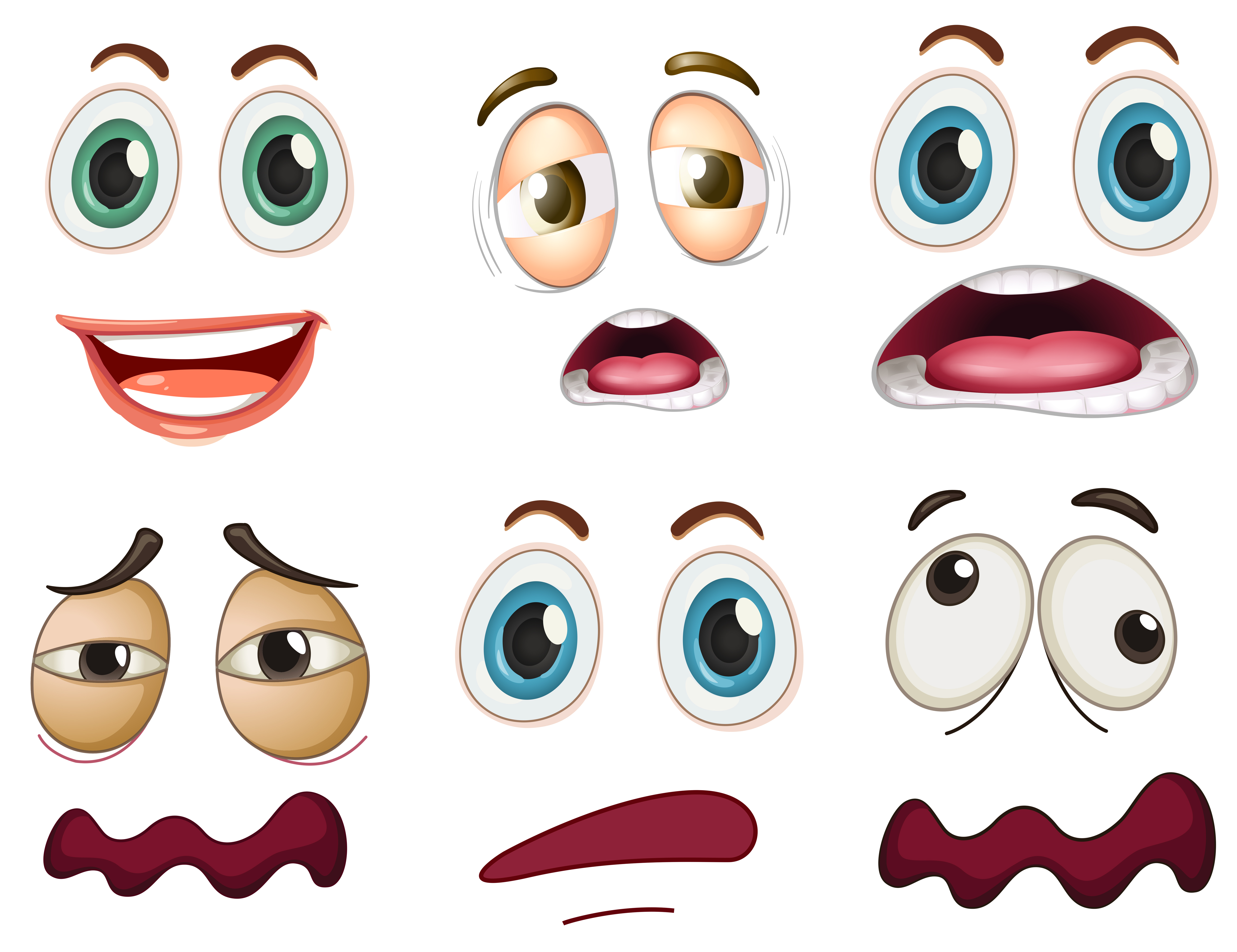 Expressions Du Visage émotions Dessin Ensemble d'expression du visage - Telecharger Vectoriel Gratuit