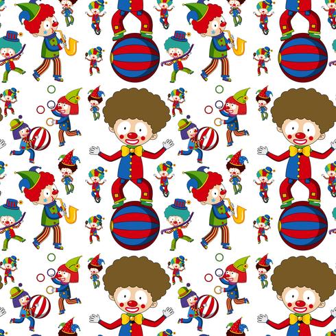 Circus clown on seamless pattern vector