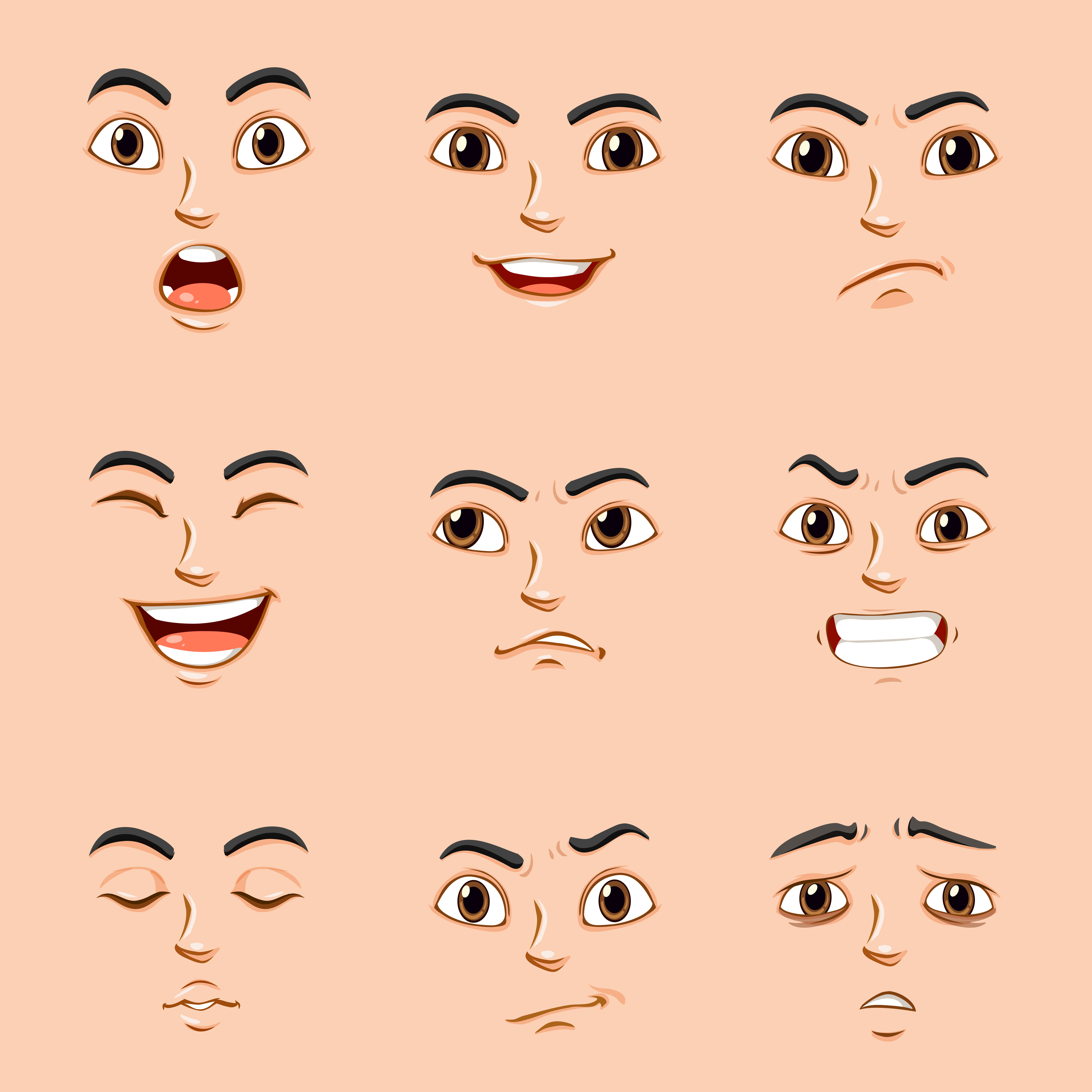 Cartoon facial expressions - batmantennis