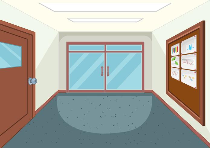 An empty school hallway vector