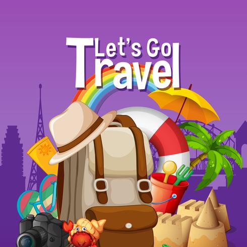 Let's go travel template vector