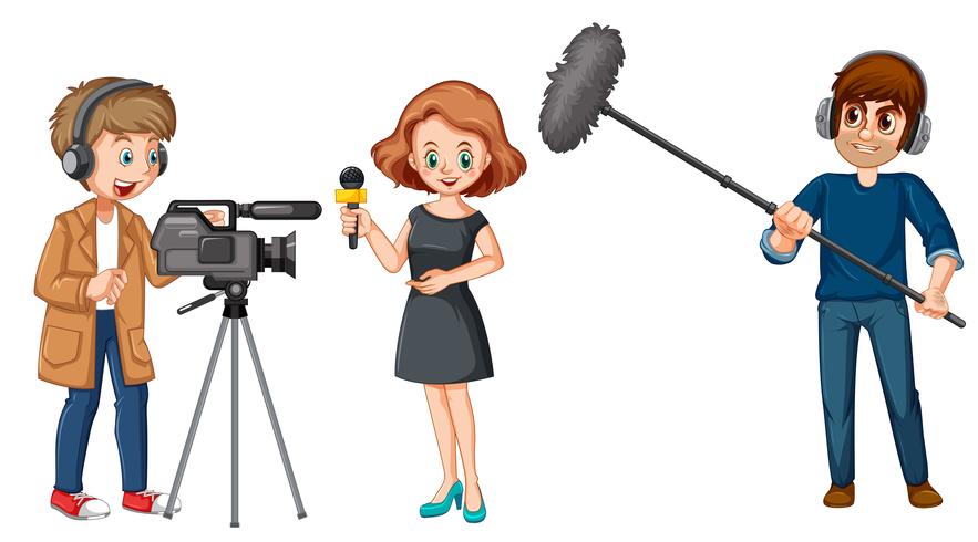 Set of broadcast news characters vector