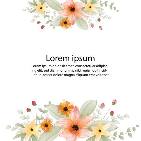 Beautiful Blossom Flower Watercolor Painting And Frame Or Banner