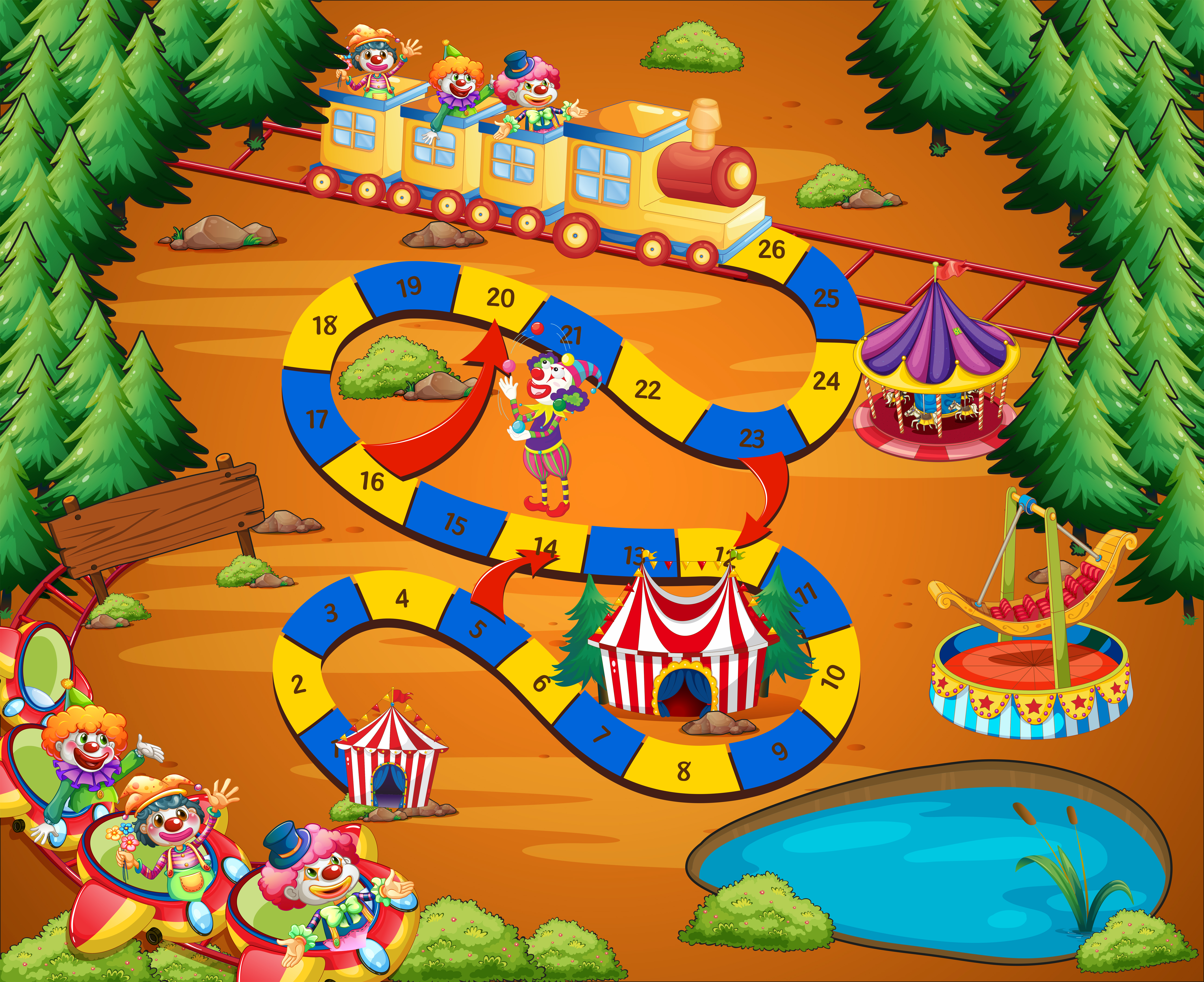 Clown circus game 520436 Vector Art at Vecteezy