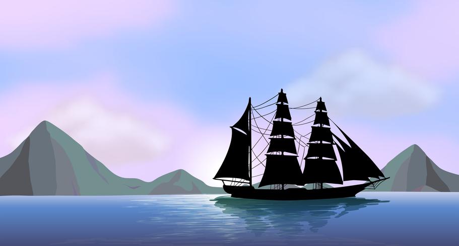 A ship sailing vector