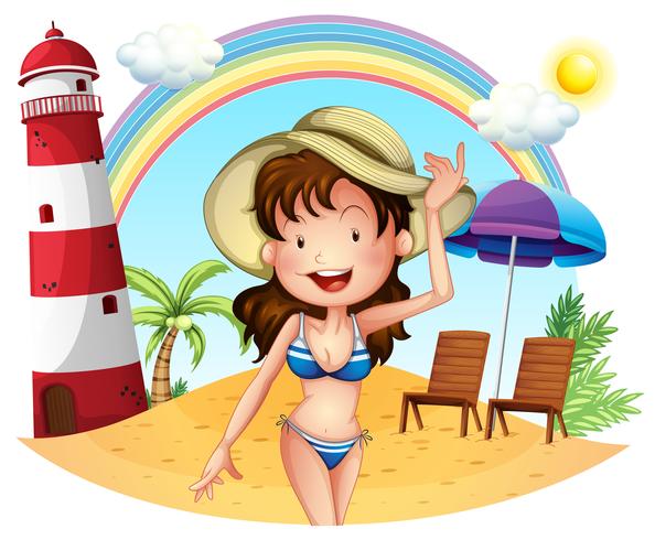 A girl enjoying summer vector