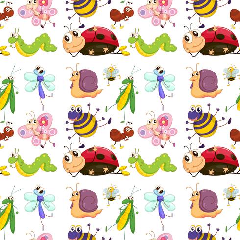 Seamless insects vector