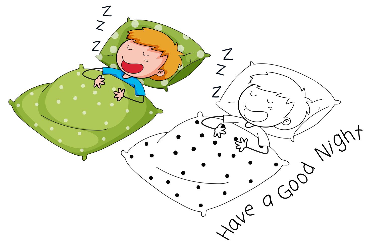 Doodle boy sleeping design 520490 Vector Art at Vecteezy