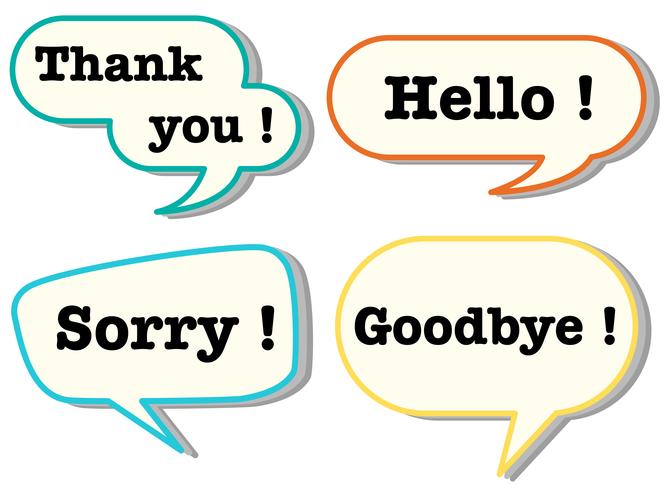 Different words in speech bubbles vector