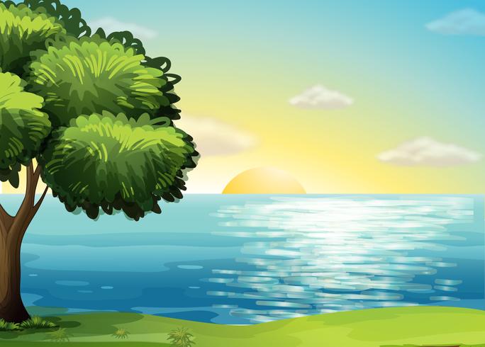 A view of the ocean vector