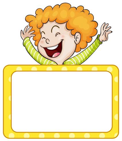 Border template with happy boy vector