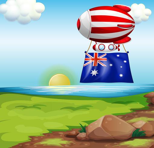 Un globo flotante con la bandera de Australia. vector