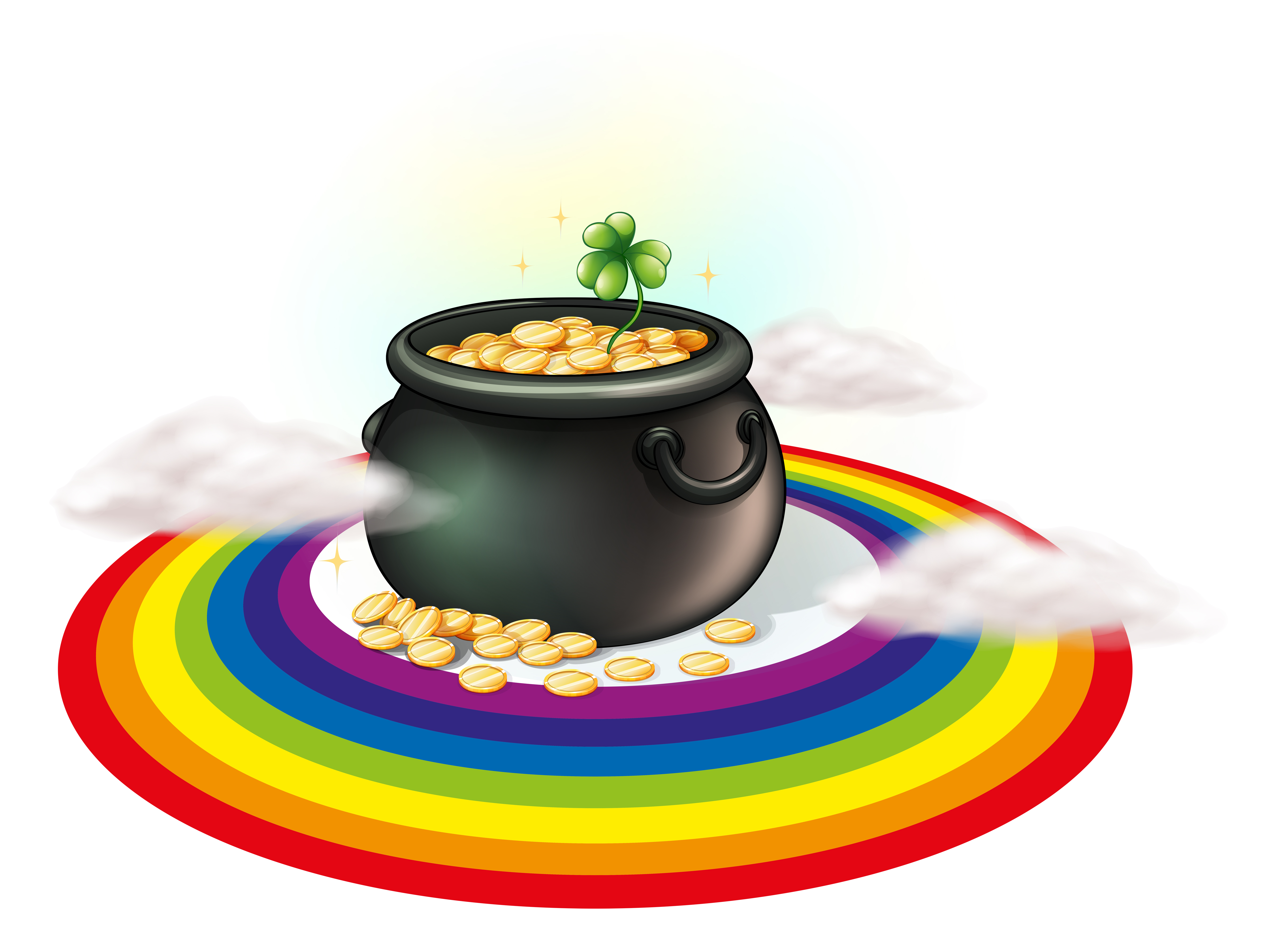 Rainbow And Pot Of Gold Free Vector Art - (13,519 Free Downloads)