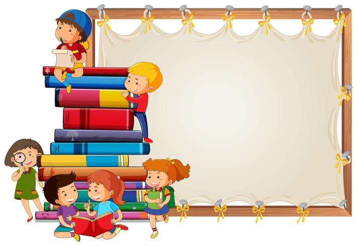 Children on wooden board vector