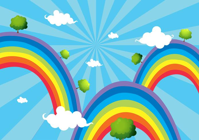 Three rainbows vector