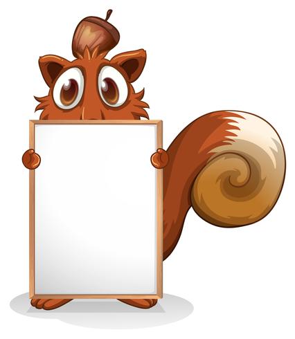 A squirrel with an empty whiteboard vector