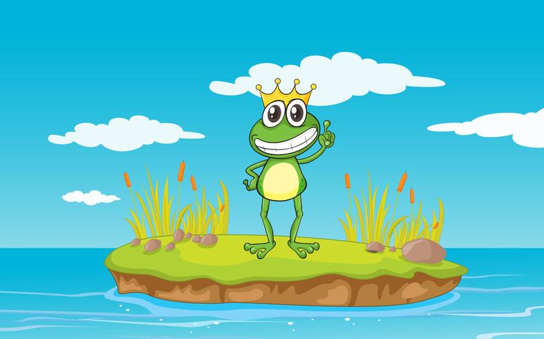 a frog and a water vector