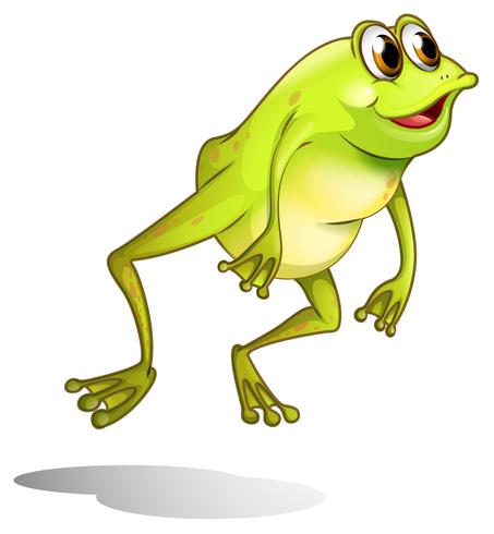 A green frog hopping vector