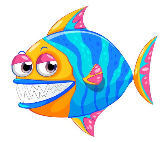 Una piraña colorida vector